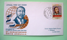 St. Christopher, Nevis & Anguilla 1968 FDC Cover To London - Martin Luther King - St.Christopher, Nevis En Anguilla (...-1980)