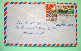 St. Christopher, Nevis & Anguilla 1971 Cover To Montserrat - Flags Caravels Ships - San Cristóbal Y Nieves - Anguilla (...-1980)