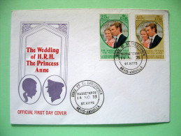 St. Christopher, Nevis & Anguilla 1973 FDC Cover - Wedding Of Princess Anne - St.Christopher, Nevis En Anguilla (...-1980)