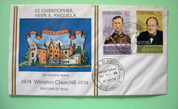 St. Christopher, Nevis & Anguilla 1974 FDC Cover - Churchill Castle Uniform - St.Christopher-Nevis & Anguilla (...-1980)