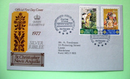 St. Christopher, Nevis & Anguilla 1977 FDC Cover To England - Silver Jubilee - Planting Tree - St.Cristopher-Nevis & Anguilla (...-1980)
