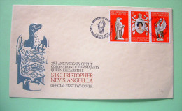 St. Christopher, Nevis & Anguilla 1978 FDC Cover - Coronation - Falcon - Pelican Birds - St.Christopher-Nevis & Anguilla (...-1980)