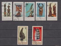 BURUNDI, 1967, African Art, Statues, Sculptures, Set 7 V, USED - Usati