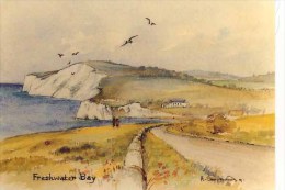 IOW - FRESHWATER BAY - ART DRAWN By H SIMMONDS M85 - Other & Unclassified