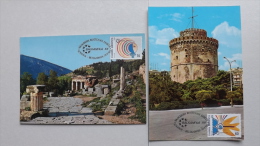 Griechenland 1728/9 Maximumkarte MC/MK, ESST, Internationale Briefmarkenausstellung BALKANFILA ’89, Thessaloniki - Maximum Cards & Covers