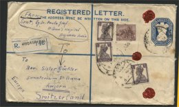 INDIA, REGISTERED ENVELOPE 1951 TO SWITZERLAND, USE OF OLD COMMONWEALTH STAMPS - Briefe U. Dokumente