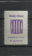 2320-SELLO GUERRA CIVIL ESPAÑA LOCAL ALCOVER TARRAGONA AYUDA REFUGIADOS .SELLO REPUBLICA ESPAÑOLA.AJUT REFUGIATS.5 CTS - Republican Issues