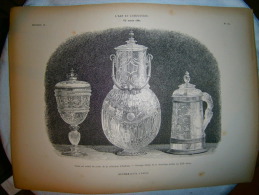 PLANCHE L ART ET L INDUSTRIE  VASE EN CRISTAL DE ROCHE  ANNEE 1882 - Autres Plans