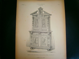 PLANCHE L ART ET L INDUSTRIE  ARMOIRE DU MUSEE IMPERIAL AUTRICHIEN  ANNEE 1882 - Autres Plans