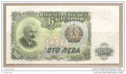 Bulgaria - Banconota Non Circolata Da 100 Leva - 1951 - Bulgarie