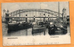 Konigsbrucke & Ships Magdeburg 1905 Postcard - Magdeburg