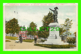 SAINT JOHN, NB - CHAMPLAIN MONUMENT IN QUEEN SQUARE - ANIMATED -VALENTINE-BLACK CO - TRAVEL IN 1926 - - St. John