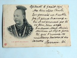 Carte Postale Ancienne : ETHIOPIE : S. M. TAITOU , Reine D´ Abyssinie , Timbres 1906 - Ethiopie