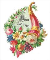Découpis Gaufrés, "yours For Ever", Corne D'abondance, Fleurs , 4.5cm X 3.5cm - Blumen