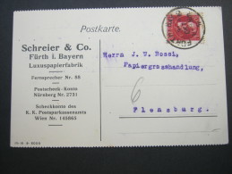 1918, Fürth, Firmenkarte - Lettres & Documents