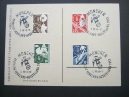 1953, Verkehrsausstellung, Satz Auf Sonderkarte - Cartas & Documentos