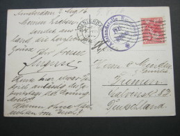 1916, Perfin  R & C  , Carte Postale  Amsterdam - Bremen - Cartas & Documentos