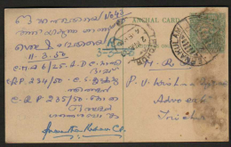 COCHIN State  India  4 Pies Raja Kerala Varma II Post Card  # 50695 - Cochin