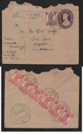 RAJPEEPLA STATE  Registration Label  On 1949 India KG VI Postal Stationery Envelope # 50698 - Rajpeepla