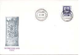 FINLANDE. N°902 Sur Enveloppe 1er Jour (FDC) De 1984. Armoiries Nationales. - Buste