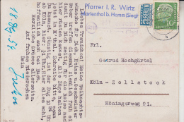 5230 ALTENKIRCHEN - HILGENROTH, Postgeschichte, Landpoststempel: 22b Hilgenroth über Hamm (Sieg) - Altenkirchen