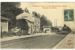 Carte Postale Ancienne Champigny Sur Yonne - La Gare - Chemin De Fer - Champigny