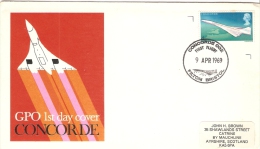 Great Britain 1969  Concorde  First Flight Cover (Cancelled Filton, Bristol) - Lettres & Documents