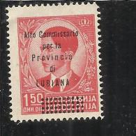 LUBIANA 1941 ALTO COMMISSARIATO 1,50d MNH - Ljubljana