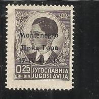 OCCUPAZIONE ITALIANA ITALY ITALIA MONTENEGRO 1941 SOPRASTAMPATO OVERPRINTED 25 P MNH - Montenegro