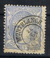 Sello 50 Mils Alegoria 1870, Fechador MONTBLANCH (Tarragona), Num 107 º - Usados