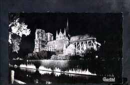 F526 Paris, Notre Dame Illuminee, Nuit, Night  - 1959 Nice Timbre, Flamme: Le Stationnemento Abusif... - Ed. Chantal 109 - Notre Dame Von Paris
