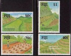 1990 FIJI  - SOIL CONSERVATION, Geology, Agriculture, YV 621/24  MNH - Islands