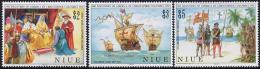 1992 Niue - Discovery Of America 3v. Christopher Columbus, Navigators, Ships, Queen Isabella Mi.790/92  MNH - Christopher Columbus