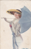 CPA COURT BARBER- THE FLIRT, VINTAGE WOMAN WITH UMBRELLA - Barber, Court