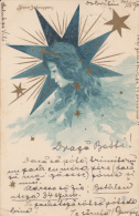 CPA STERN- SCHNUPPEN- YOUNG WOMAN WITH STARS - Barber, Court