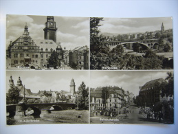 PLAUEN Rathaus Eberbrücke Banhofstrasse Dr. Külz-Brücke - Four Pics 1966 Used Stamp - Plauen