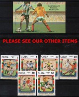 CUBA MEXICO 1986 SOCCER / FOOTBALL CUP + S/S SC.#2825-31 MNH SPORTS - Unused Stamps