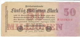 Germany #98a 50,000,000 Marks 1923 Banknote Currency - 50 Miljoen Mark