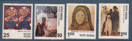 INDIA, 1978,  Modern Indian Paintings, Set 4 V, ,  MNH,  (**) - Unused Stamps
