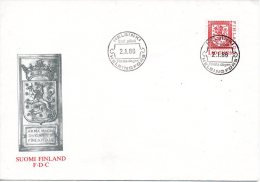 FINLANDE. N°945 Sur Enveloppe 1er Jour (FDC) De 1986. Armoiries Nationales. - Enveloppes