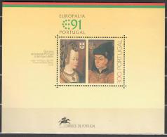 Portugal 1991 Art Painting Gemalde Michel Bl.79 MNH (**). - Unused Stamps