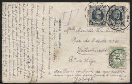 TAXE 10c Obl. WELKENRAEDT S/carte Postale Obl. AALST ALOST  (370) - Lettres & Documents