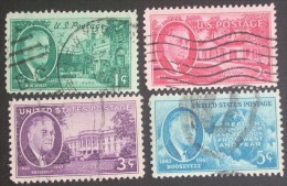 1c Blue Green ROOSEVELT AND HYDE PARK ENTRANCE FRANKLIN DELANOR ROOSEVELT ISSUE Rotary Press Printing - Perf. 11 X 10 ½ - Used Stamps