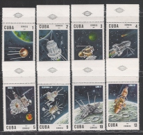 CUBA -1967 - 8 VALORI NUOVI S.T.L. CON BORDO DI FOGLIO DEDICATI ALLA ESPLORAZIONE DEL COSMO - In Ottime Condizioni. - América Del Sur