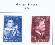 ROMANIA - 1956 Enescu Mounted Mint - Neufs