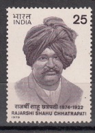 INDIA, 1979,   Rajarshi Shahu Chhatrapati, Ruler Of Kolhapur And Precursor Of Social Reform In India,   MNH, (**) - Unused Stamps