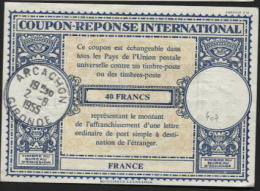 FRANCE- Coupon Réponse International 40fr Obl. ARCACHON/GIRONDE 1955 (407) - Reply Coupons