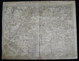 Carte Topographique D'Allemagne JAEGER XVIIIe Francfort Sur Le Meyn Champagne Picardie Soissons Aisne Oise Senlis Somme - Topographical Maps