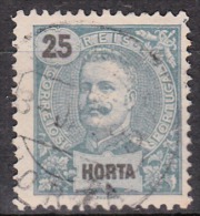 HORTA (Açores) - 1897,  D. Carlos I.   25 R.    D. 11 3/4 X 12  (o)  MUNDIFIL   Nº 18 - Horta