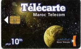 @+ Maroc - Planetes 10Dh - Puce SIE35 - Date 03/04 Serie 8001 - Morocco